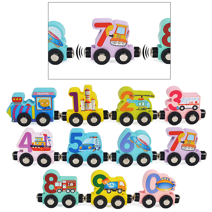 Обучающая игрушка D1726-2 "Занимательный паровозик с цифрами-2" в пакете