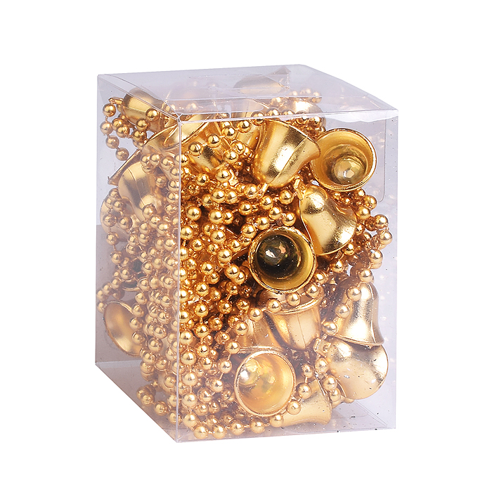 Бусы новогодние S2638 (золотые с колокольчиками, 5м)