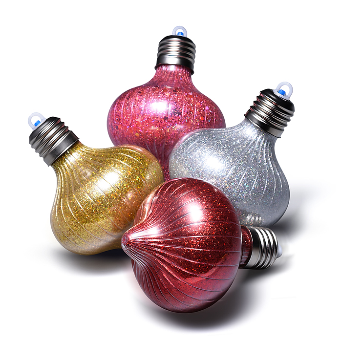 Набор новогодних украшений S2701 "Блестящий фонарик" (4шт х 10см)