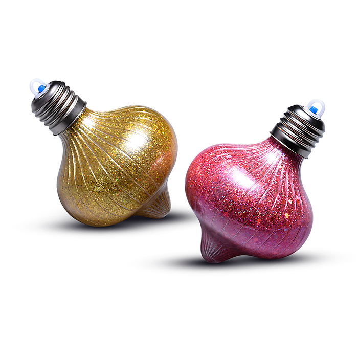 Набор новогодних украшений S2701 "Блестящий фонарик" (4шт х 10см)