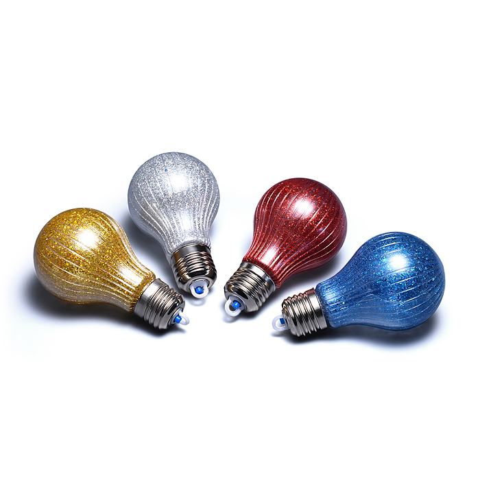 Набор новогодних украшений S2702 "Блестящие лампочки" (4шт х 10,5см)