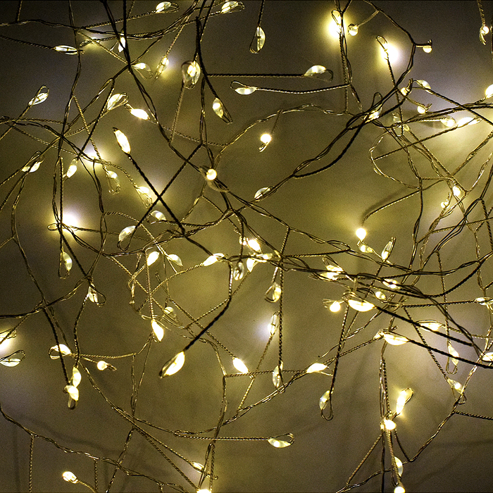 Электрогирлянда Мишура, 3м, 100 ламп, теплый