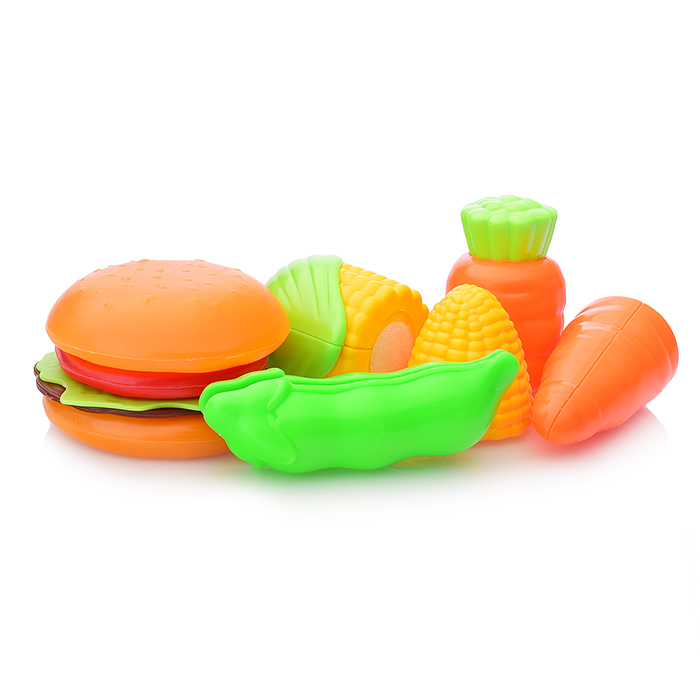 Бытовая техника A1005-5 "Микроволновая печь" на батарейках, с продуктами, бежевый, в коробке