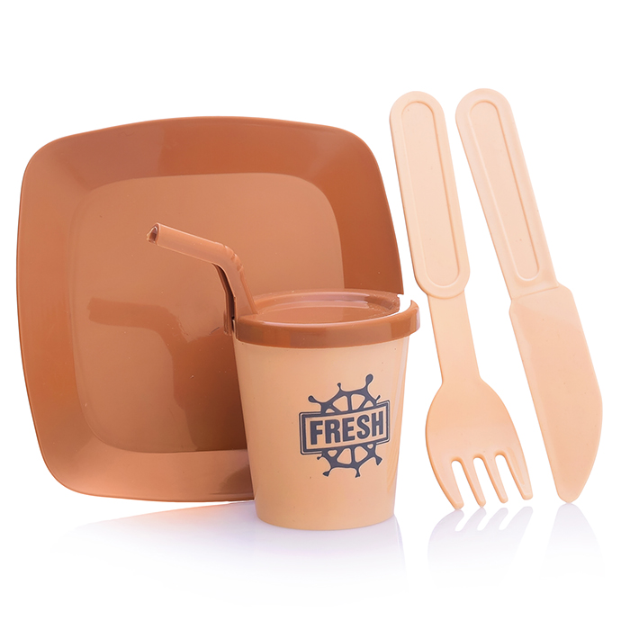 Бытовая техника A1005-5 "Микроволновая печь" на батарейках, с продуктами, бежевый, в коробке