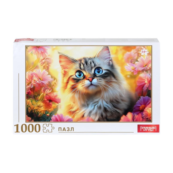 Пазлы классические в коробке "Кот на закате" 1000 деталей. 320х225х40 мм. Пазлы классические в коробке "Кот на закате" 1000 деталей. 320х225х40 мм.