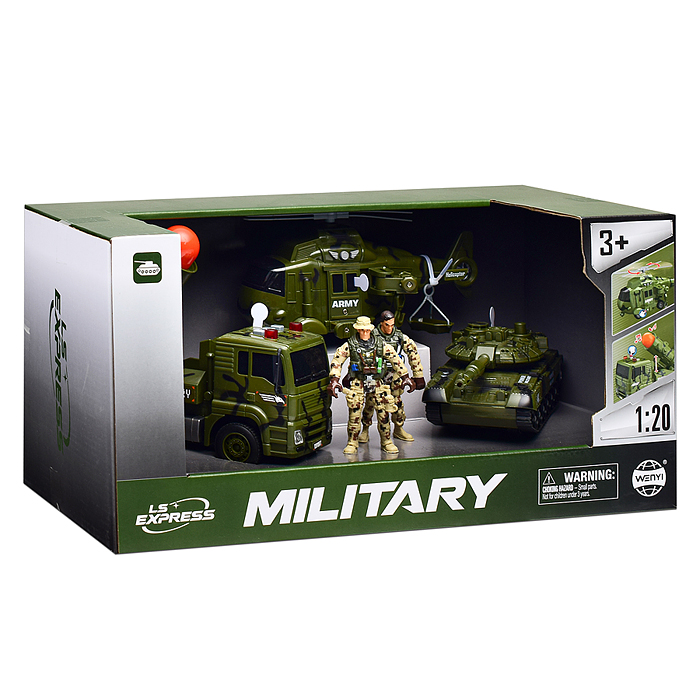 Набор машин WY440-3 "Армия"1:20 (свет, звук)  в коробке