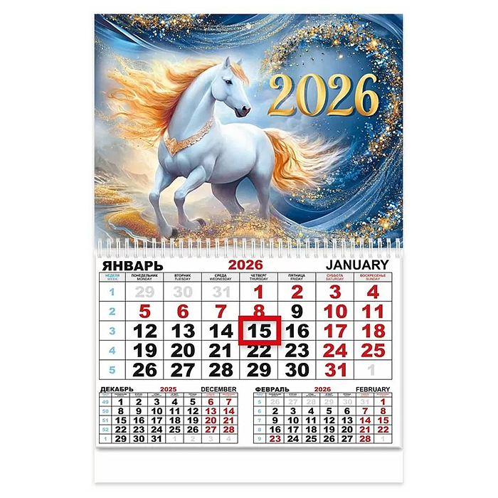 Календарь квартальный одноблочный "Символ года"