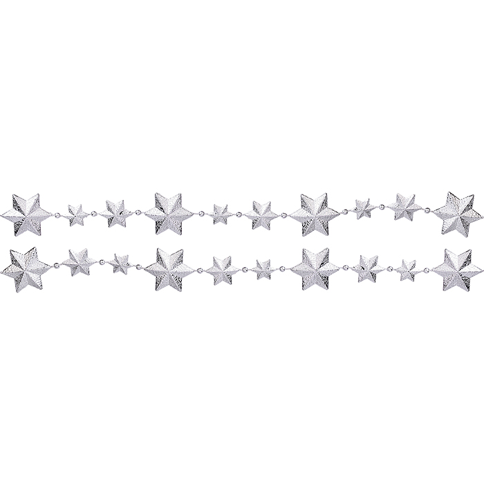 Фото к товару Бусы новогодние S2639 "Серебряные звёзды" (4м) Бусы новогодние S2639 "Серебряные звёзды" (4м)