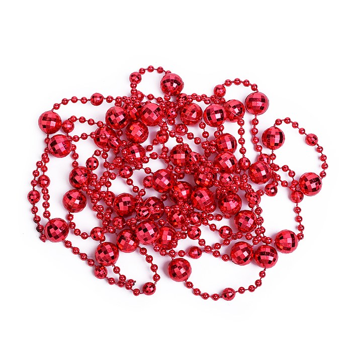 Бусы новогодние S2661 красные (2,7м)