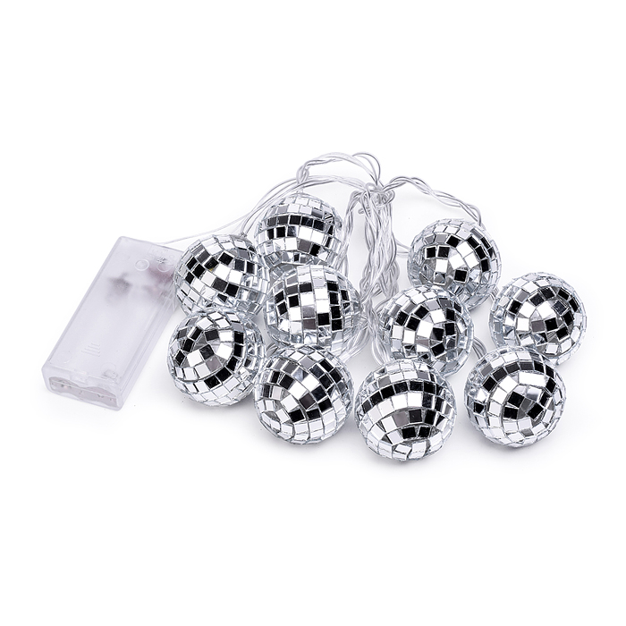 Электрогирлянда Зеркальный шар, 2м, 10 ламп*4см