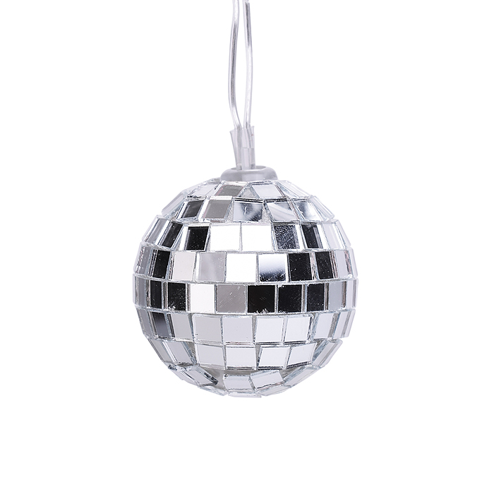 Электрогирлянда Зеркальный шар, 2м, 10 ламп*4см