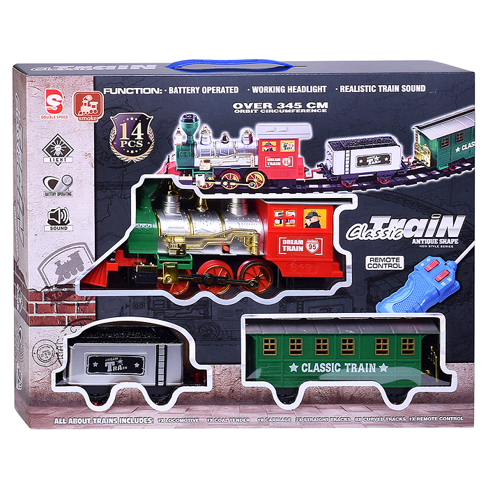 Железная дорога 8516CM "Весёлый поезд" р/у, 27 MHz, в коробке