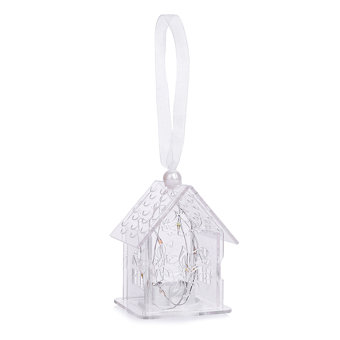 Фото к товару Электрогирлянда светящаяся S1812 "Домик" (6.5*5см) прозрачный Электрогирлянда светящаяся S1812 "Домик" (6.5*5см) прозрачный