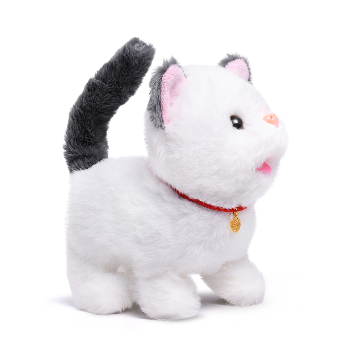 Кот 00-6810 "Барсик" (бегает, издаёт звук, виляет хвостом, открывает пасть), в пакете