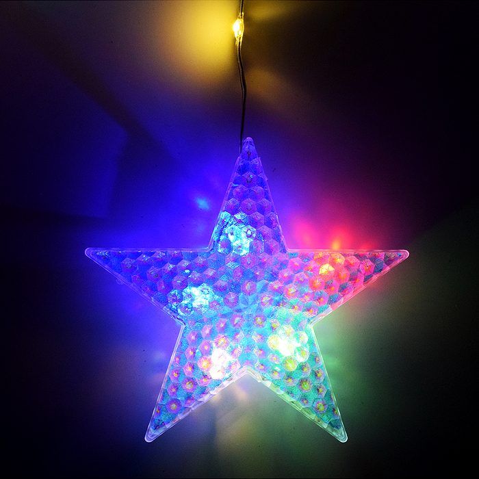 Электрогирлянда со звездами, цветная
