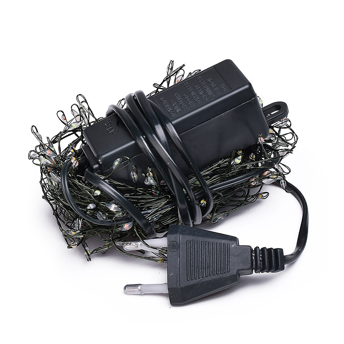 Фото к товару Электрогирлянда Мишура, 6м, 200 ламп, цветная, зеленый провод Электрогирлянда Мишура, 6м, 200 ламп, цветная, зеленый провод