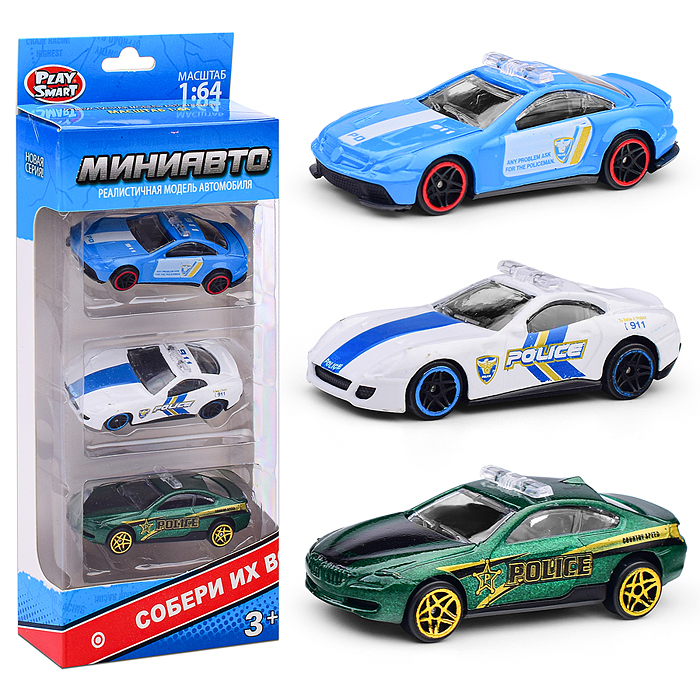 Фото к товару Набор машин 6389-B "Полицейский драйв" в коробке Набор машин 6389-B "Полицейский драйв" в коробке
