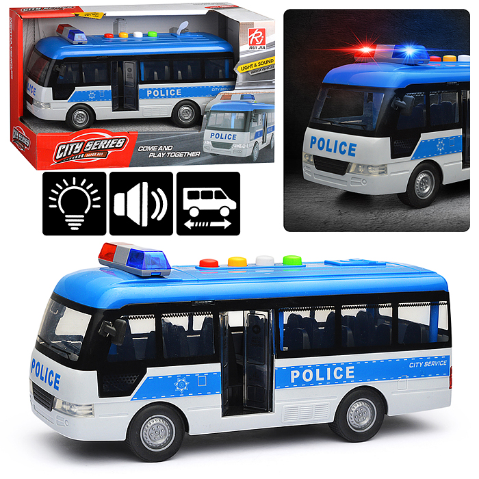 Автобус RJ5512A "Полиция" (свет, звук) в коробке