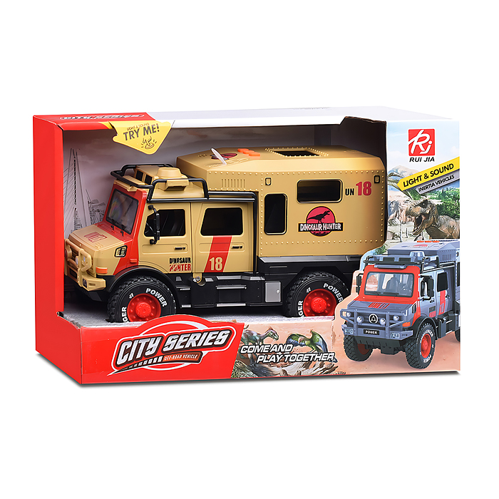 Машина RJ5523A "Dinosaurs hunter" (свет, звук) в коробке