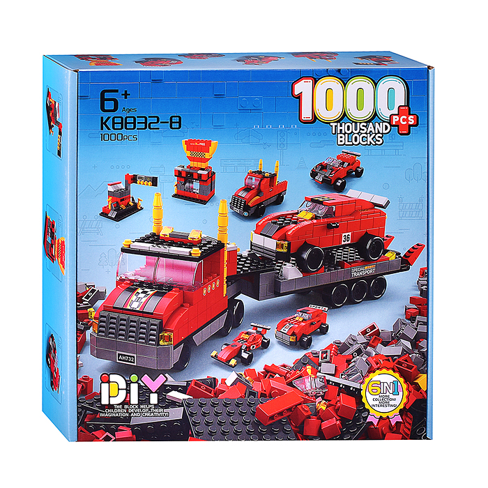 Конструктор K8832-8 "Трейлер" (1000 дет.) в коробке