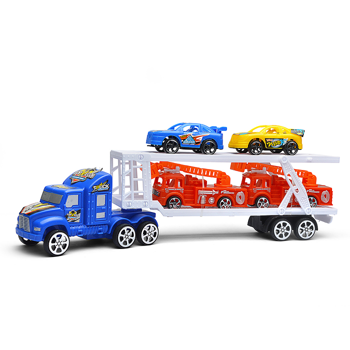 Автовоз XY0204-23A "АвтоВояж" с пожарными и гоночными машинками, под колпаком