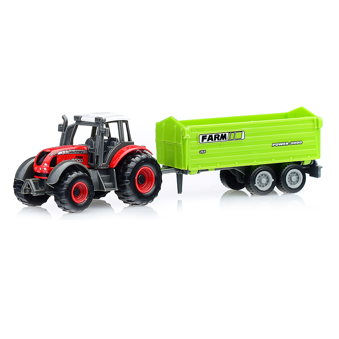 Трактор 6661 с прицепом, в коробке