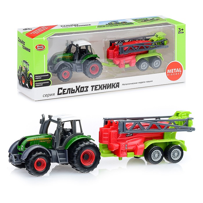 Трактор 6661 с прицепом, в коробке