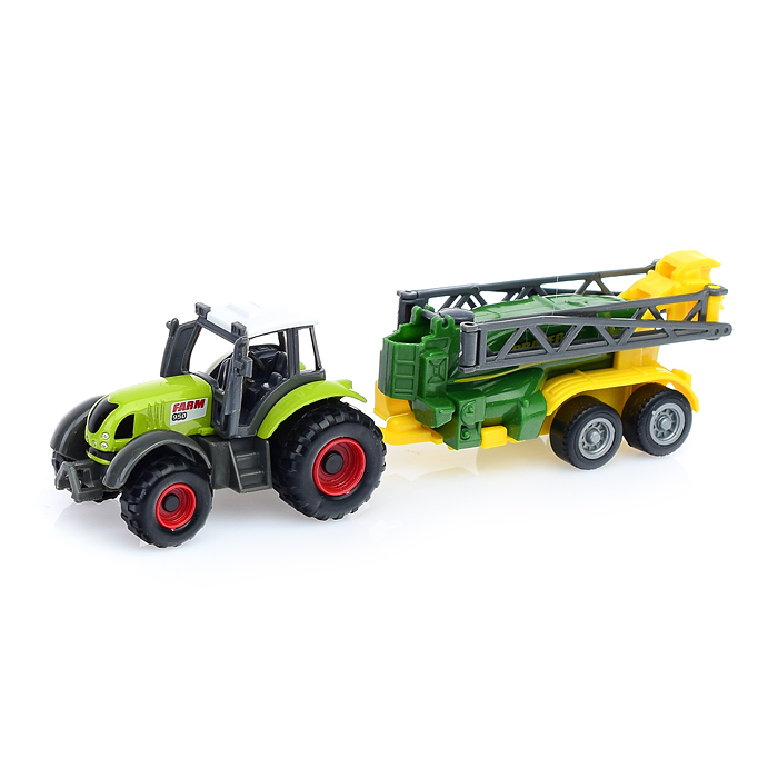 Машина 6665 "Спецтехника" с прицепом и животными, в коробке