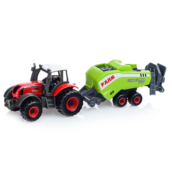 Машина 6665 "Спецтехника" с прицепом и животными, в коробке