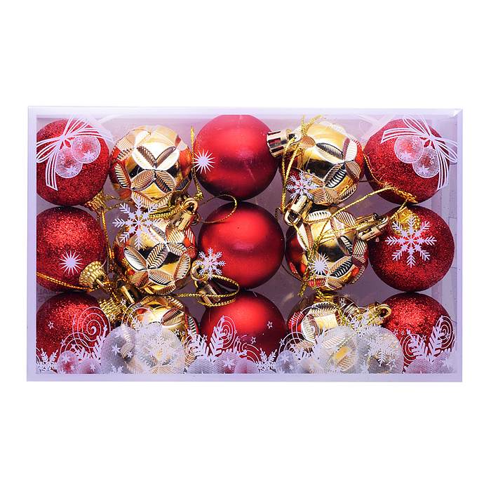 Набор новогодних украшений S2522 "Новогоднее волшебство" (15шт х 4см)