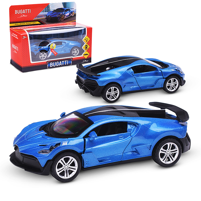 Модель металл свет-звук bugatti divo 14,9 см, (двери) инерция, спойлер 
