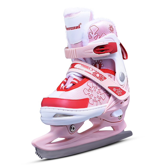 Коньки 00-3079 (размер S31-34) красно-розовые