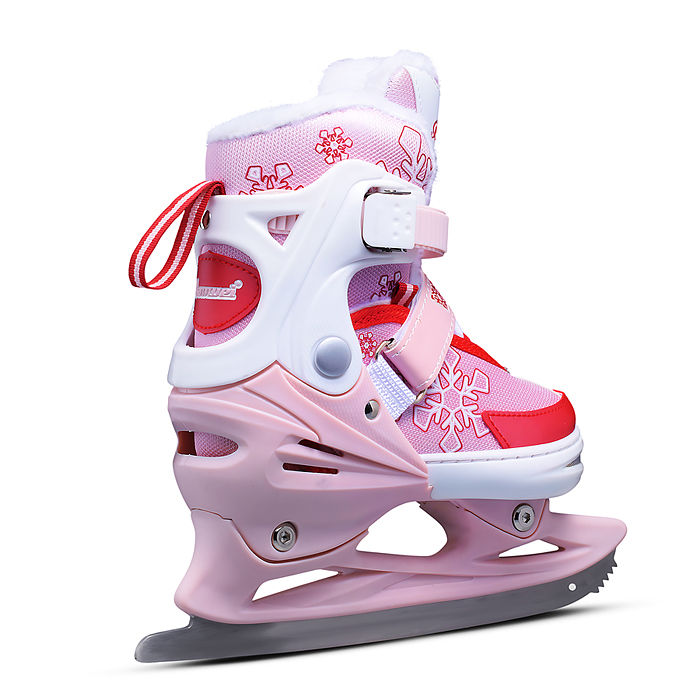 Коньки 00-3079 (размер S31-34) красно-розовые