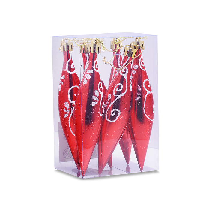 Набор новогодних украшений S2695 "Узоры" (6шт х 12см)