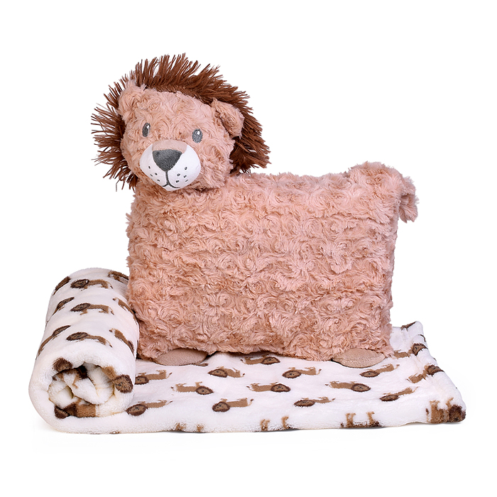 Фото к товару Мягкая игрушка 00-6836 "Лев" с пледом Мягкая игрушка 00-6836 "Лев" с пледом