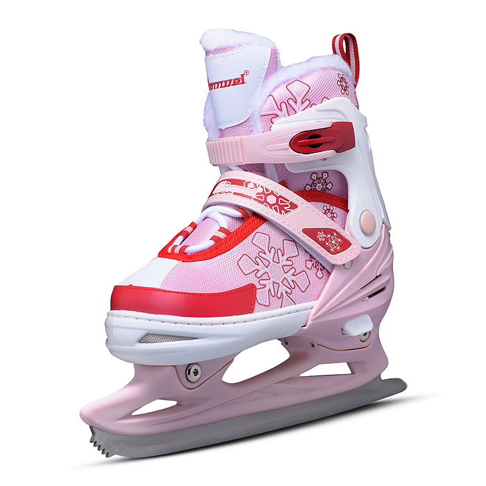 Коньки 00-3079 (размер M35-38) красно-розовые