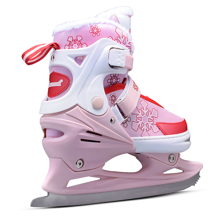 Коньки 00-3079 (размер M35-38) красно-розовые