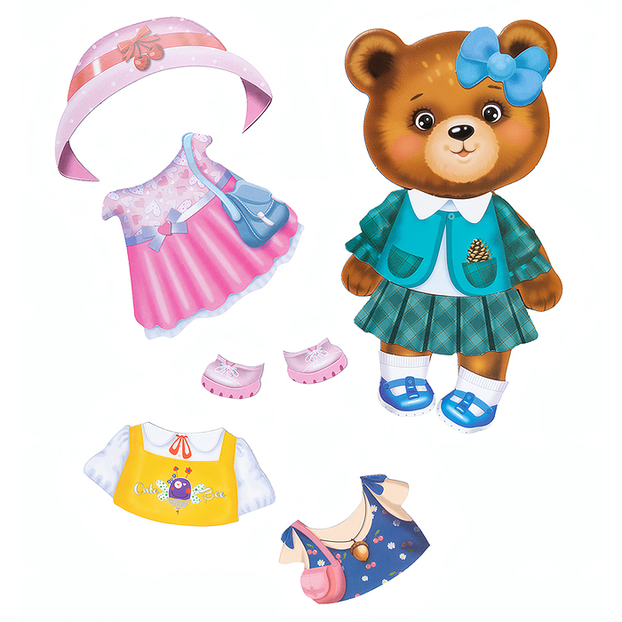 Игра магнитная "Одевашки. Модная девчонка. Мишка-малышка" Магнитные истории