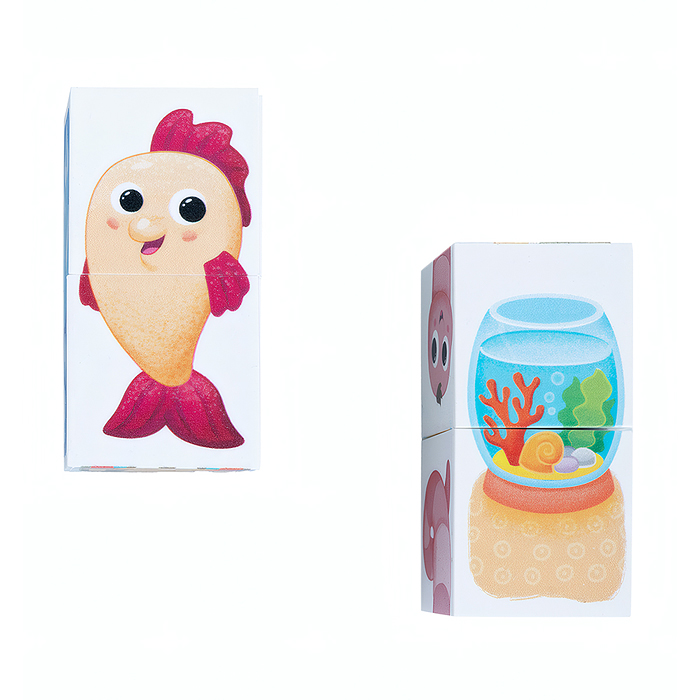 Кубики пластмассовые Умные кубики "Где мой домик?" 6 шт (18 картинок) Baby Toys