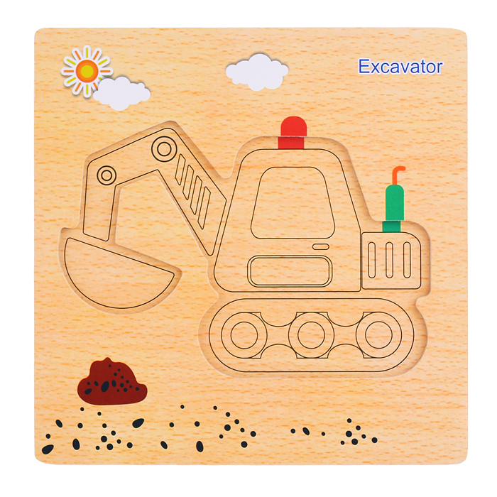 Фото к товару Пазл-вкладыш D1094 "Экскаватор" Пазл-вкладыш D1094 "Экскаватор"