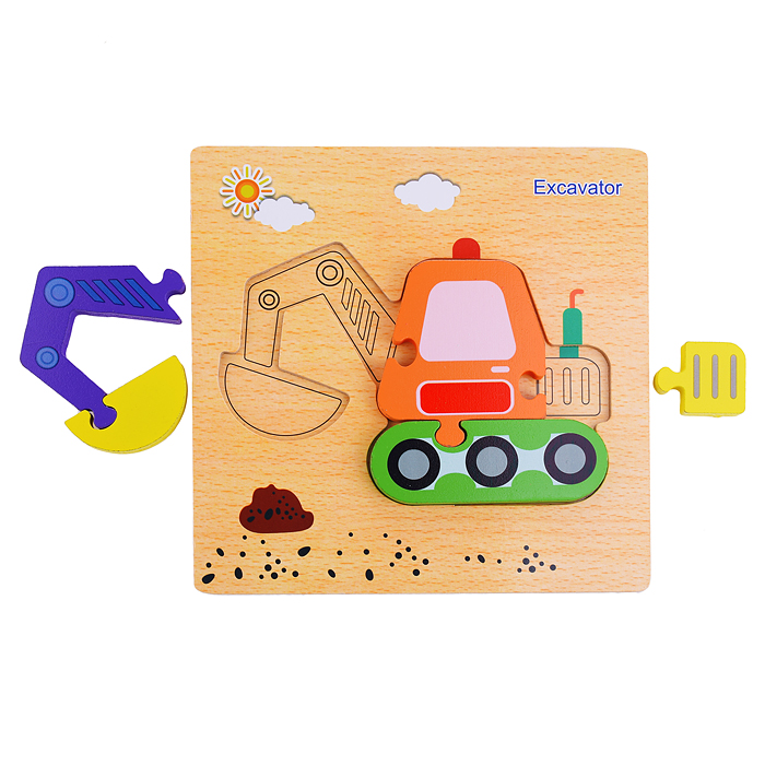 Фото к товару Пазл-вкладыш D1094 "Экскаватор" Пазл-вкладыш D1094 "Экскаватор"