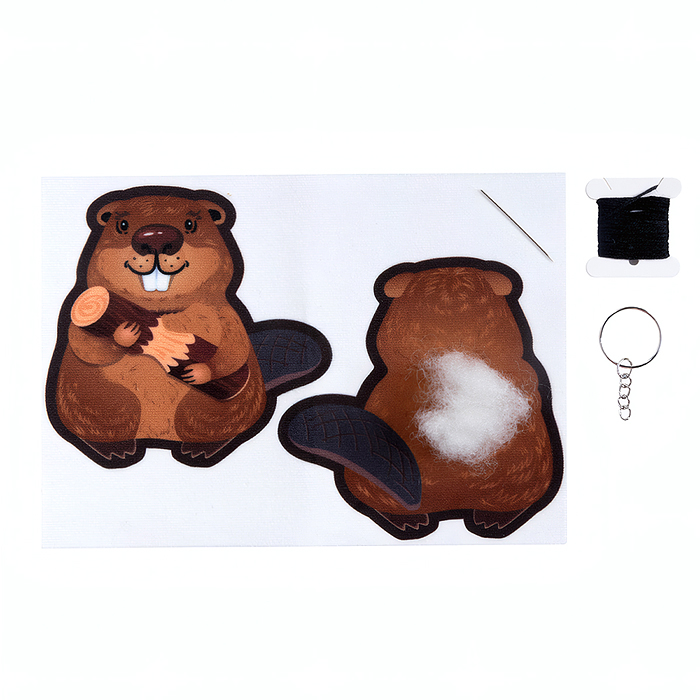 Игрушка мягкая. Брелок своими руками "Бобр"