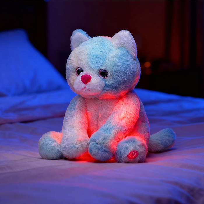 Мягкая игрушка М1521 "Кот" светится в темноте 25 см.