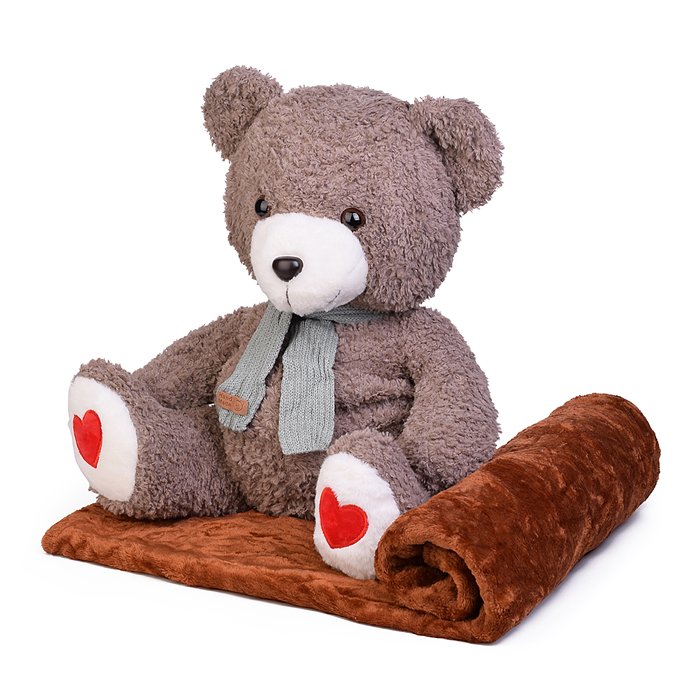Мягкая игрушка "Медведь" М1573 с пледом (110х160)