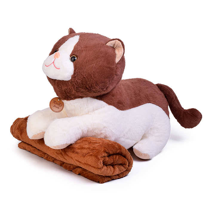 Мягкая игрушка "Кошка" М1574 с пледом