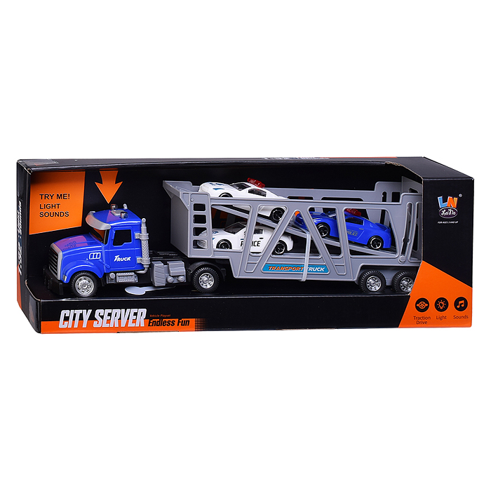 Фото к товару Автовоз A-001B "Городской патруль" в коробке Автовоз A-001B "Городской патруль" в коробке