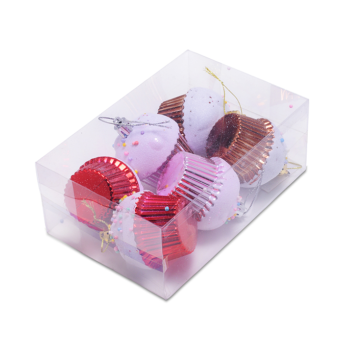 Набор новогодних украшений S2494 "Кексики" (6шт х 6см)