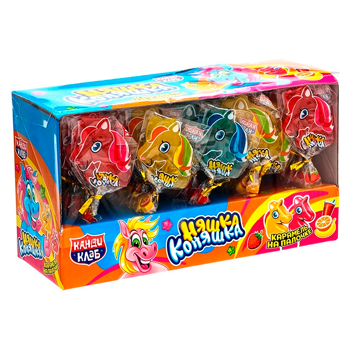 Карамель на палочке "Няшка Коняшка" ассорти 15г*30шт