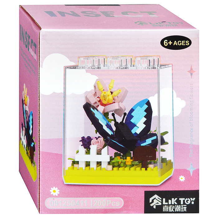 Конструктор 91250411 "Бабочка и цветочек" (200 дет.) в коробке