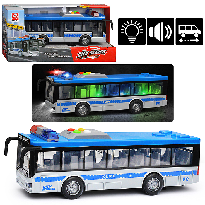 Автобус RJ5513A "Полицейский" (свет, звук) в коробке